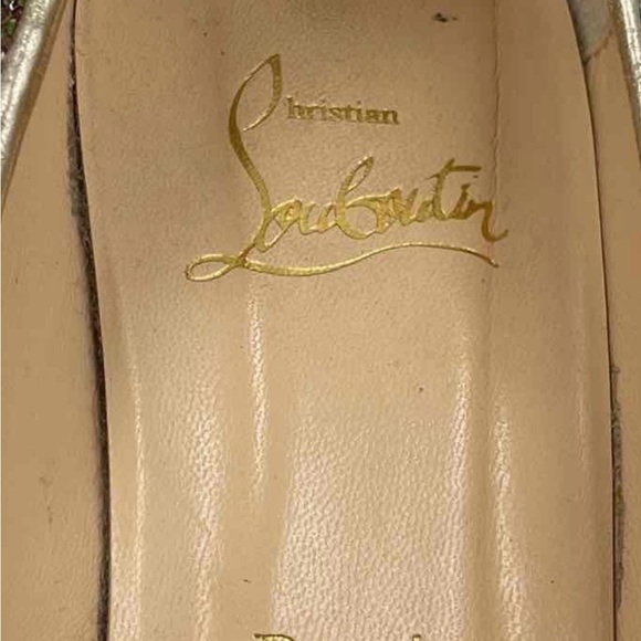 Christian Louboutin Gold Heels Elegant Statement - Picture 6 of 7